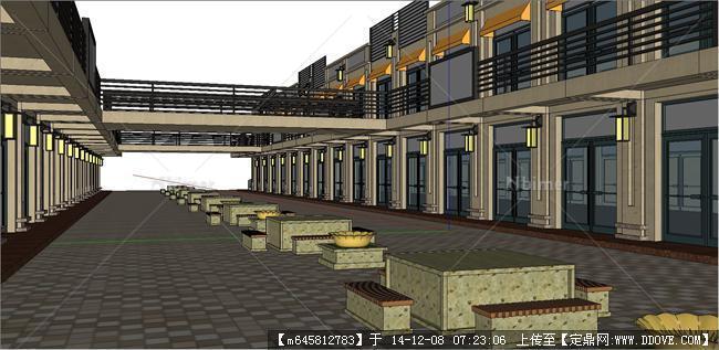 商业街内街设计su模型