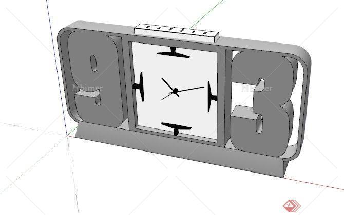 现代时钟景墙设计SU模型