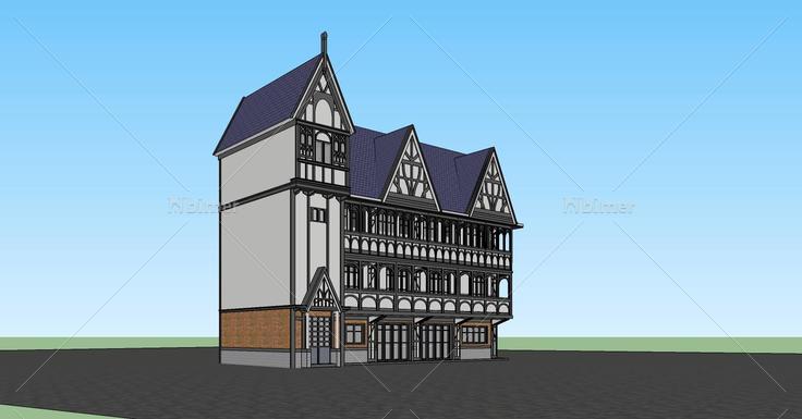 英式商业楼(79514)su模型下载