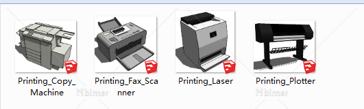 办公电脑，打印机等模型，供有需要的下载，鼓励