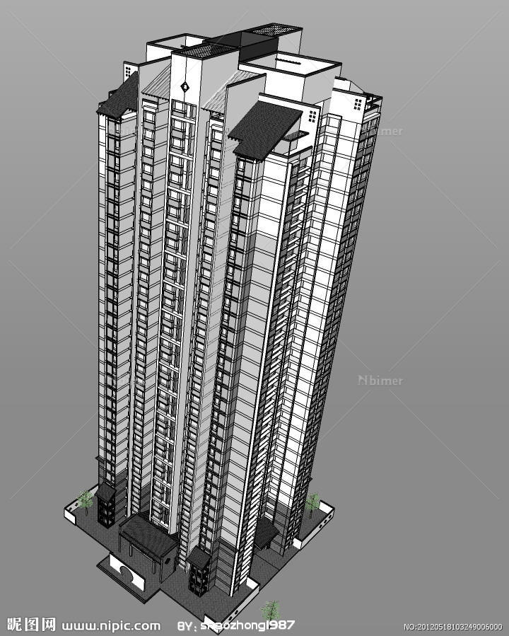 SketchUp高层城市建筑图片