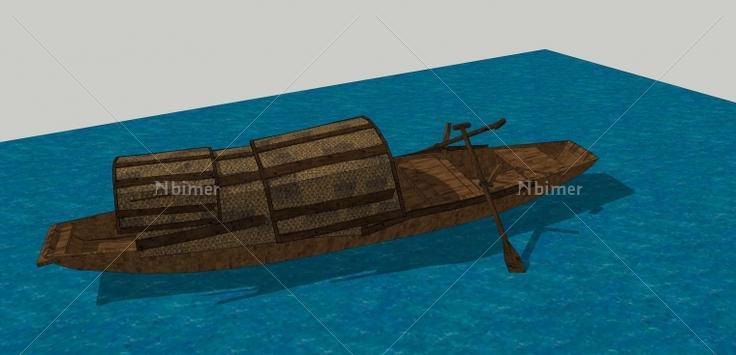 乌篷船SketchUp模型提供下载带截图预览