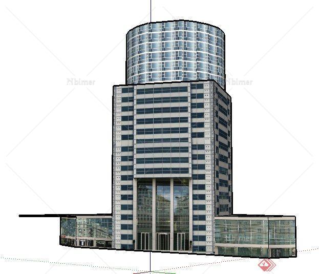 某现代高层商务大厦建筑su模型