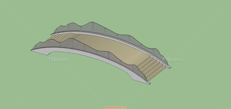 玻璃栏杆桥模型