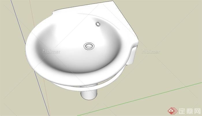 现代公共厕所洗手台设计SU模型[原创]