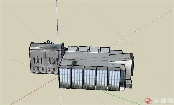 某欧式风格教堂与其他组合式建筑设计SU 模型