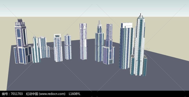 建筑群SU模型