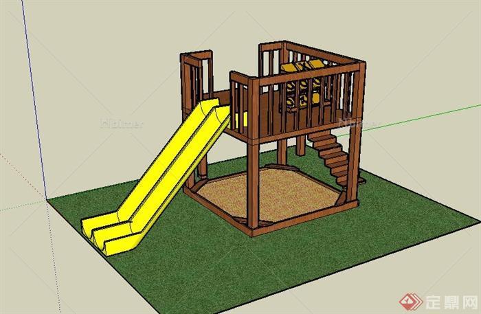 一个简单的儿童游乐滑梯设计su模型[原创]