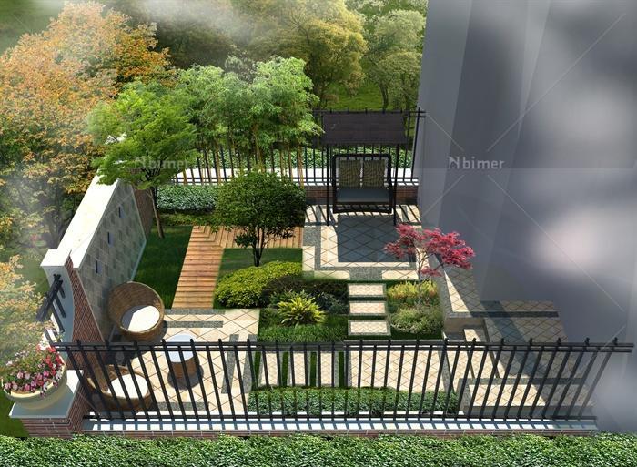 现代住宅庭院景观设计su模型（含效果图）[原创]