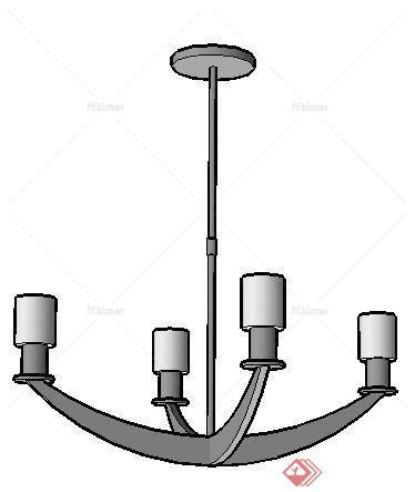 一个室内灯具SU设计模型素材