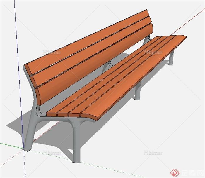 户外公园长椅设计SU模型[原创]