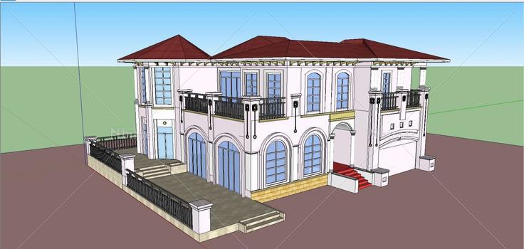 1019农村别墅乡村别墅欧式别墅05(199864)su模型