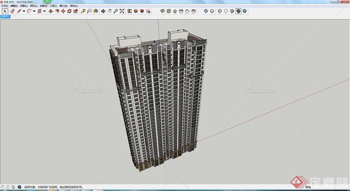 某地区高层住宅建筑SU模型参考