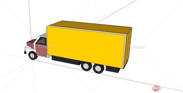 某现代黄色运输货车SU模型