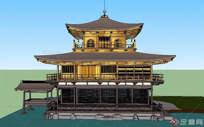 古典中式寺庙古建筑设计su模型[原创]