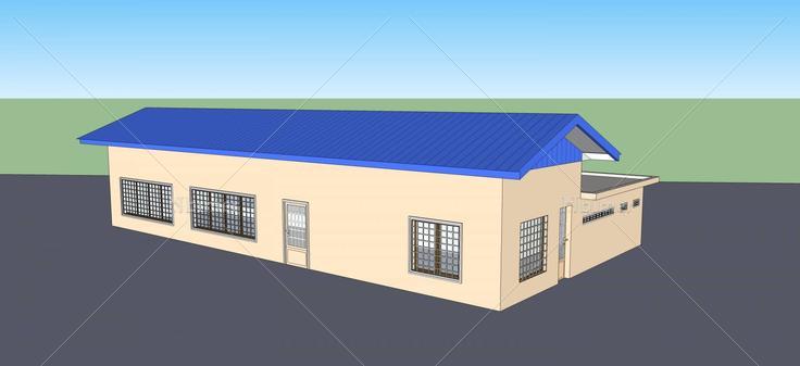 现代坡屋顶办公楼(46937)su模型下载