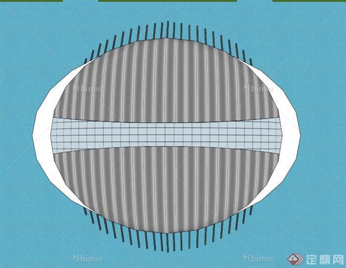 现代独特体育馆建筑设计SU模型