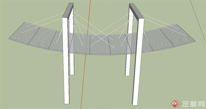 园林景观节点现代玻璃拱形廊架设计SU模型[原创]