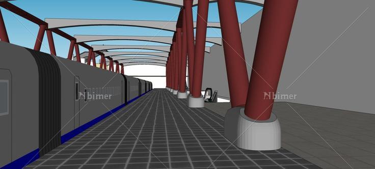地铁站(82352)su模型下载