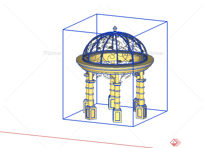 某欧式圆形特色景观亭设计SU模型
