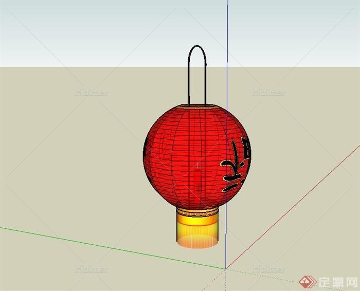 某古典中式风格室外灯笼设计su模型[原创]