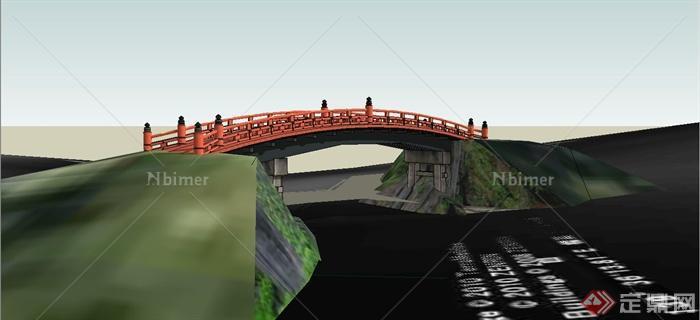 某日式风格景观桥设计SU模型[原创]