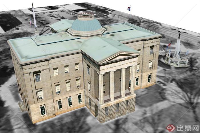 北卡罗来纳州议会大厦建筑设计SU模型