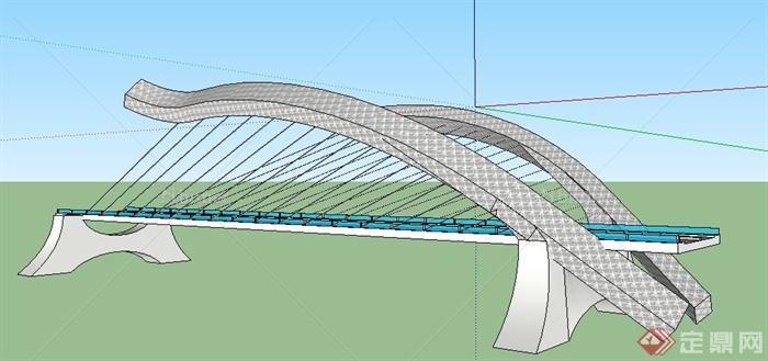 现代科技风园桥设计su模型[原创]