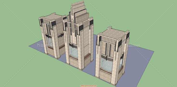 ARTDECO风格入口景观构筑物