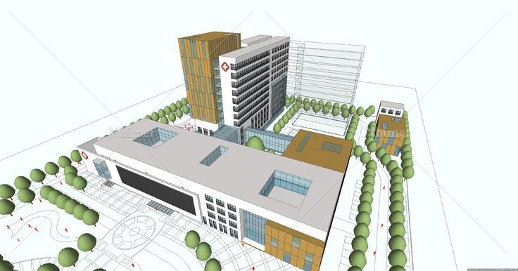 某地甲级医院建筑设计su精致模型
