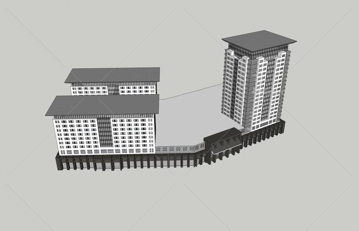 现代高层办公楼(42075)su模型下载
