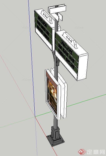 园林景观节点多方位指路牌设计SU模型