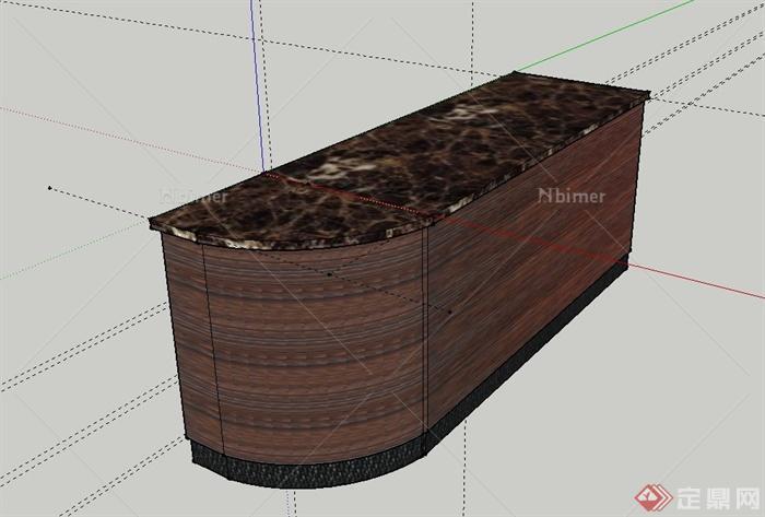 某商业建筑内收银操作台设计SU模型