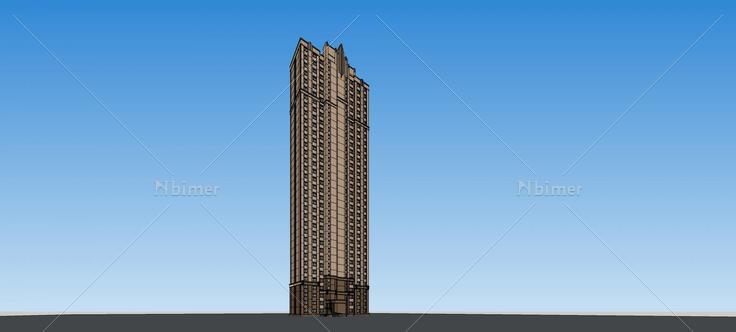 新古典风格高层住宅楼(73977)su模型下载