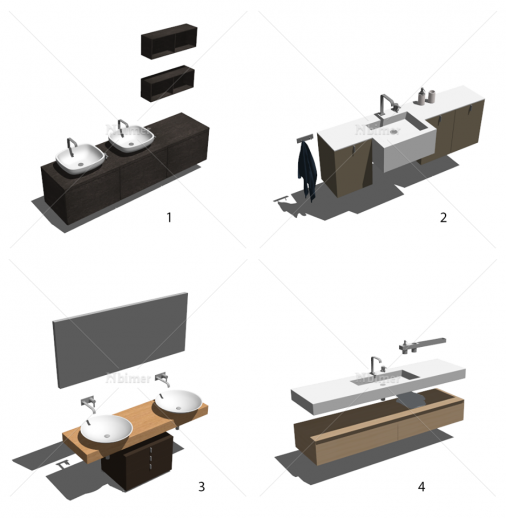 NEW!-精致组合现代风格卫生间设施SketchUp模型下