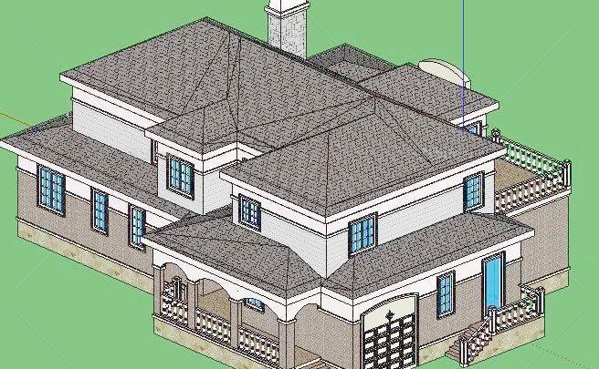二层别墅sketchup模型