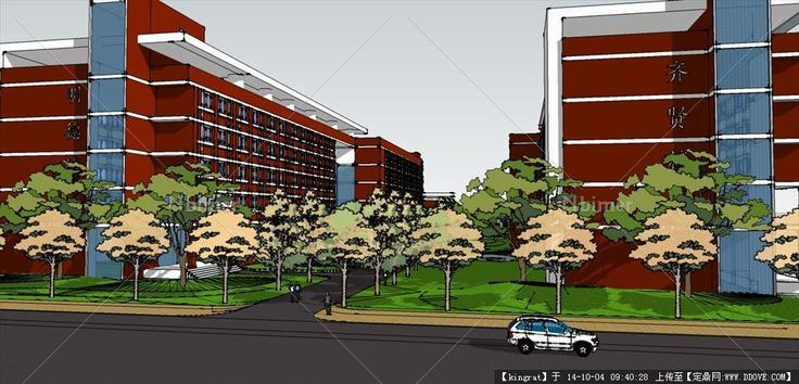 校园楼宇建筑设计SU模型