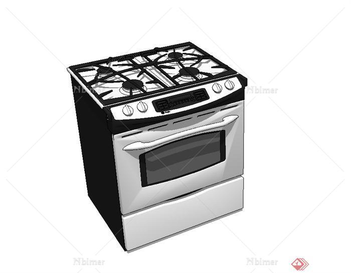厨房电烤箱设计su模型[原创]