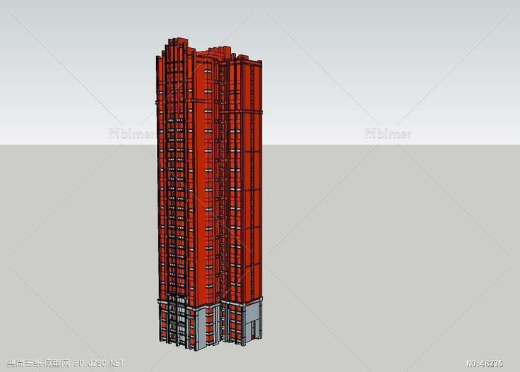B高层住宅 su模型 3d