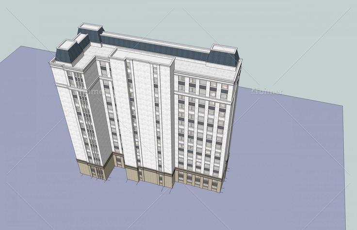 欧式高层住宅公寓(47488)su模型下载