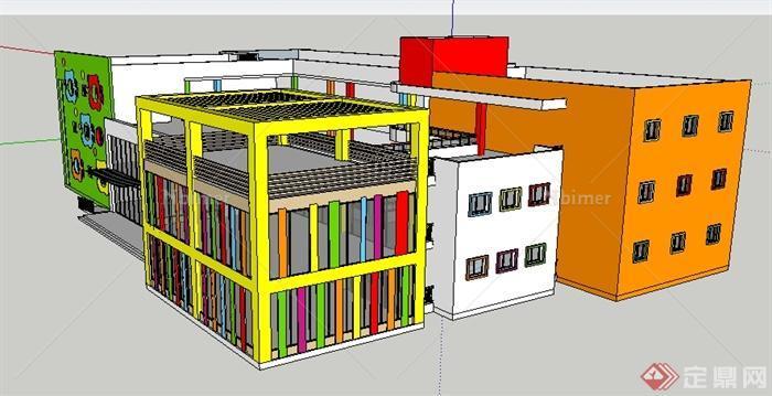 某地一现代幼儿园学校建筑设计SU模型