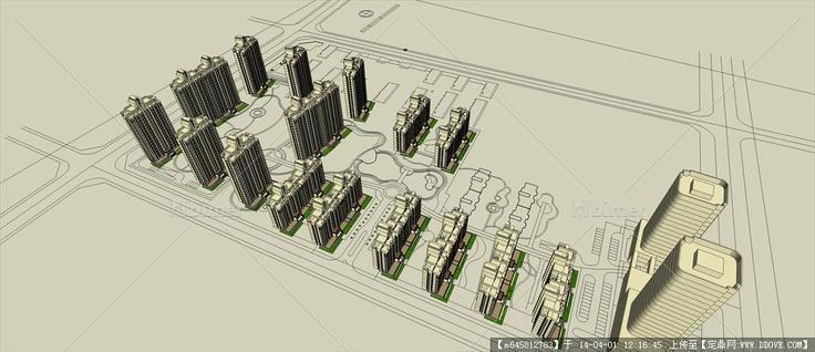 Sketch Up 精品模型---住区规划-现代新古典现代