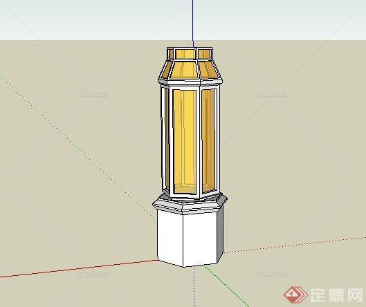 一款六边形景观灯具设计SketchUp(SU)3D模型