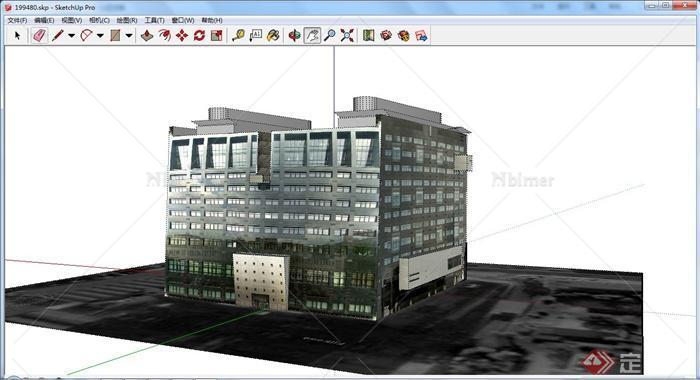 某现代风格商业办公中心建筑设计su模型