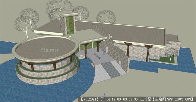 地质公园博物馆su精致模型