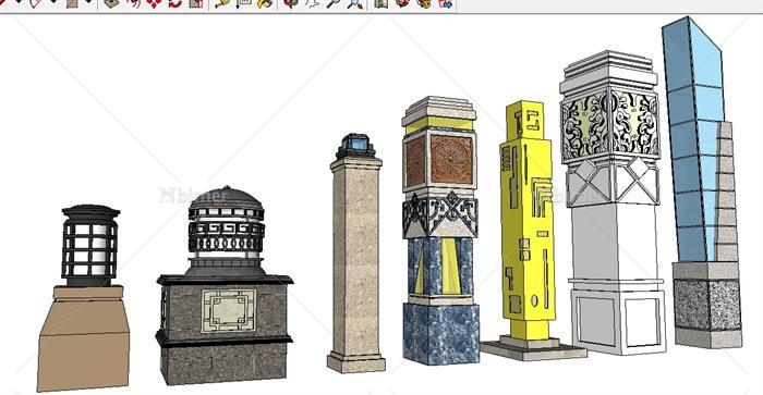 各式景观灯组件集SU精致设计模型[原创]