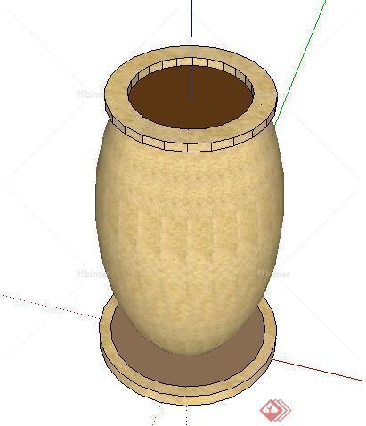 园林陶器大缸设计su模型