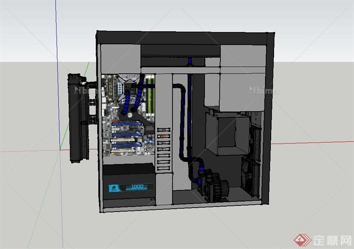某台式电脑主机设计SU模型