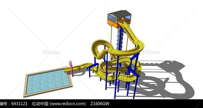 高台滑水设施模型