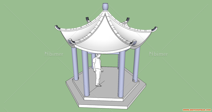 零基础学SketchUP 自学第三日 凉亭